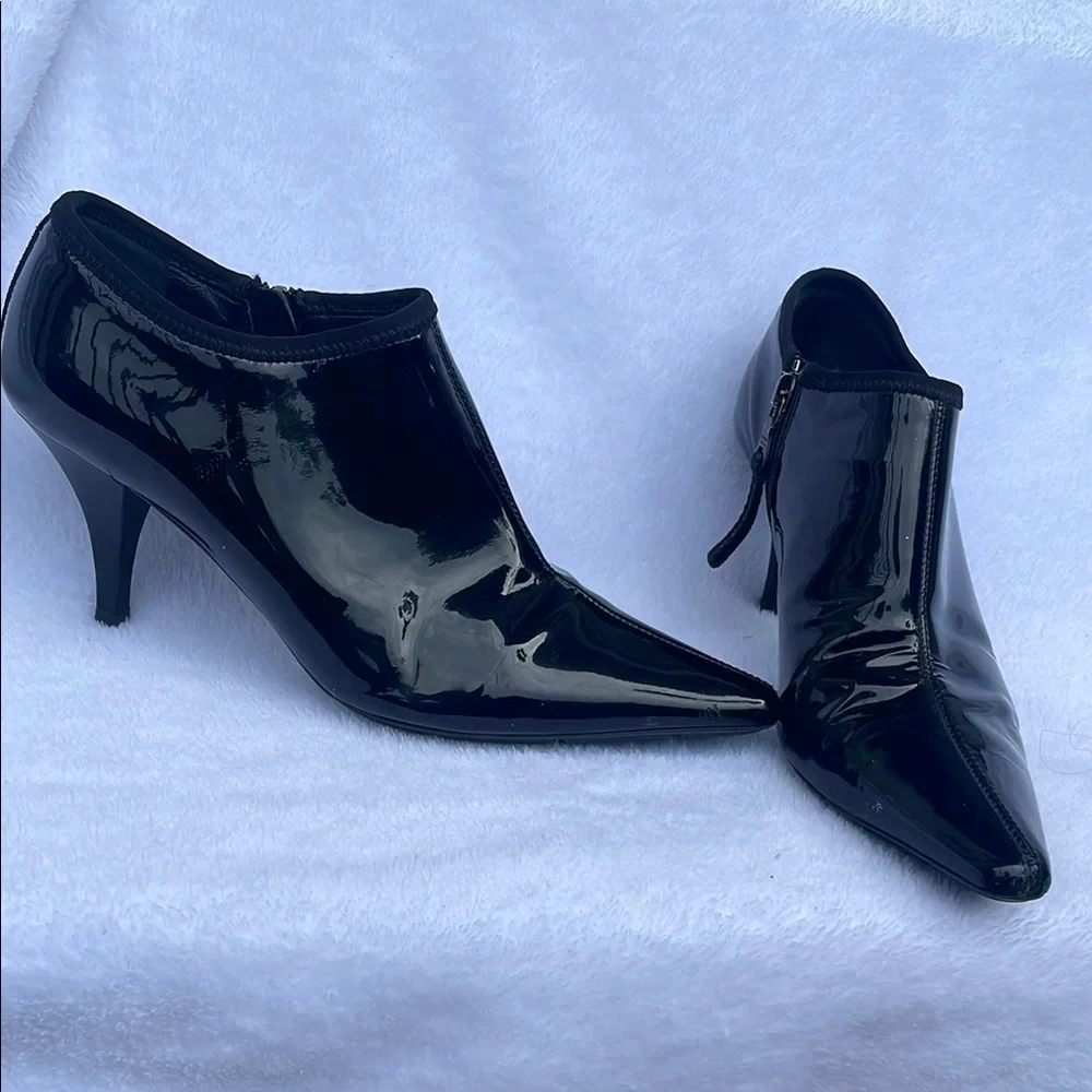 Prada Glossy Black Ankle Booties